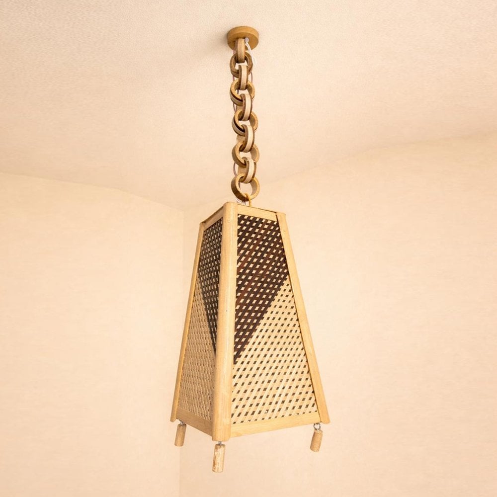 Handmade Bamboo Trapeze Hanging Lamp